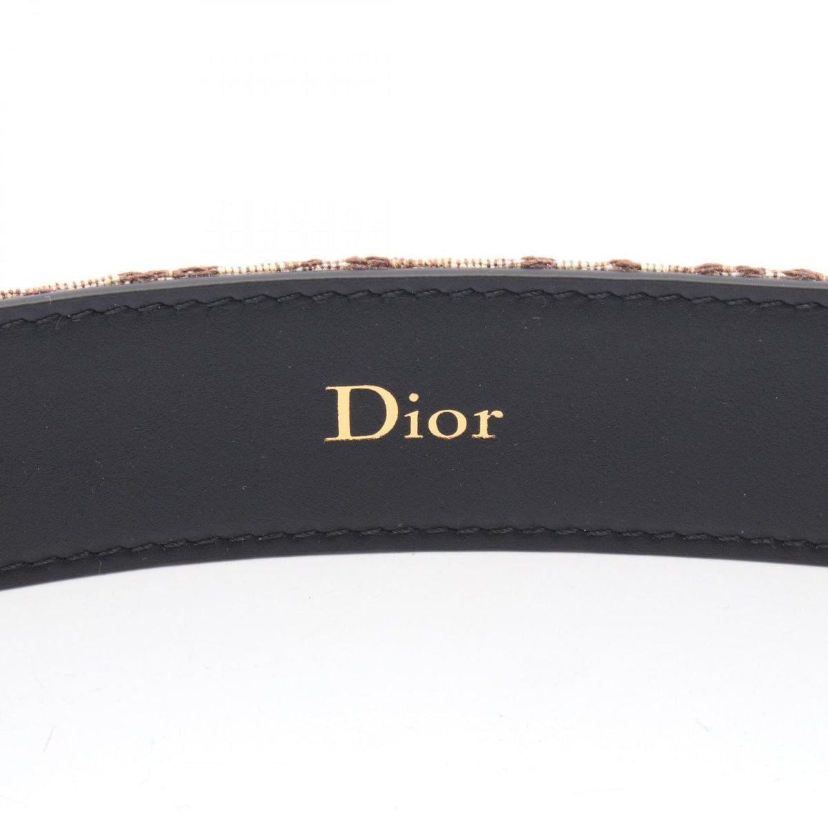 Dior Belt Oblique Brown Canvas Leather