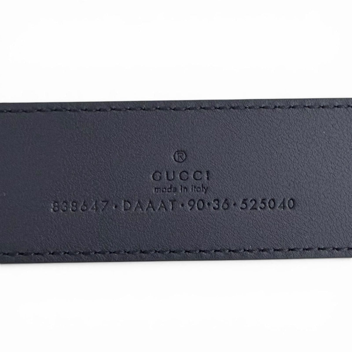 Gucci Daaat Web Detail Buckle Leather Belt Navy Silver 90 Recommended
