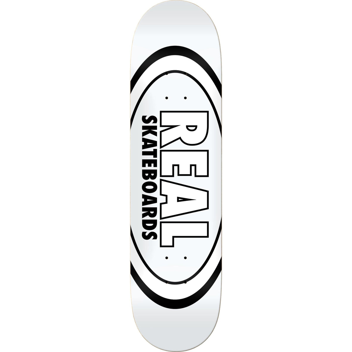 Real Team Classic Oval White Skateboard Deck 8.38"