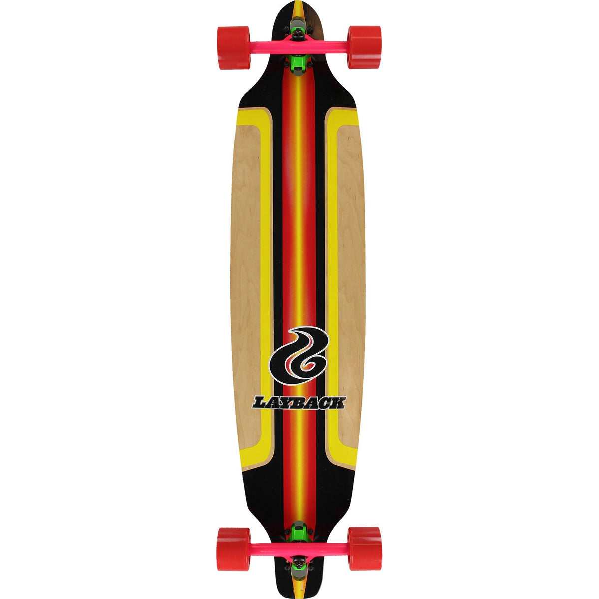 Layback Finish Line Bamboo DT Longboard Complete - 9.5" Red