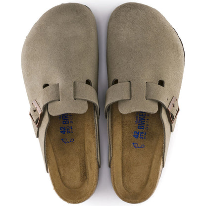 Unisex Boston Soft Footbed Suede Leather Taup Regular/Wide