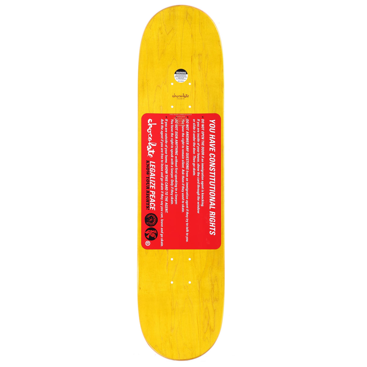 Chocolate Skateboard Deck Perez Know Your Rights 8.4" x 32"