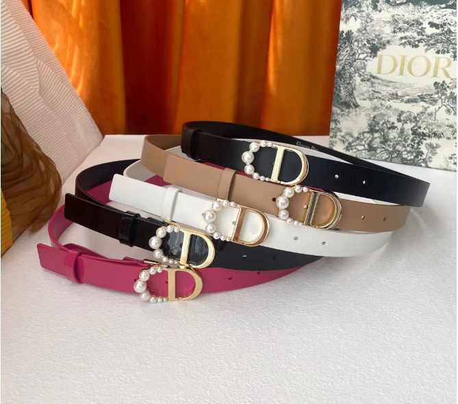 CD Belt Pearl Lambskin