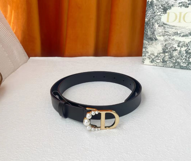 CD Belt Pearl Lambskin