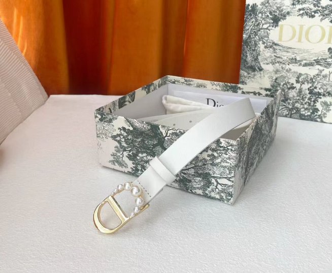 CD Belt Pearl Lambskin