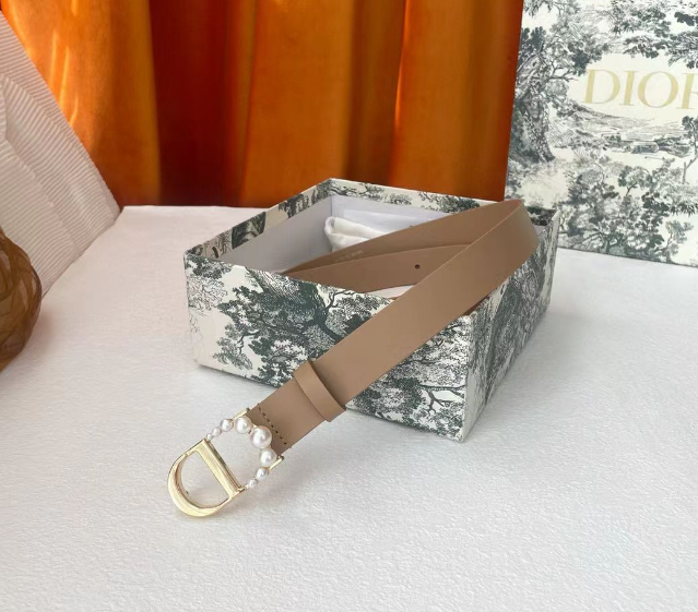 CD Belt Pearl Lambskin