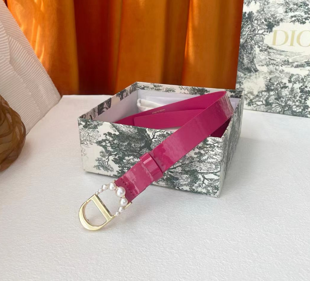 CD Belt Pearl Lambskin