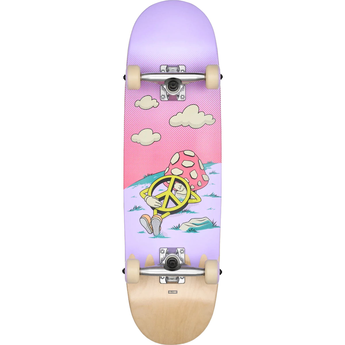 Globe Kids Wide Mid Skateboard Complete Peace Man 8.25"