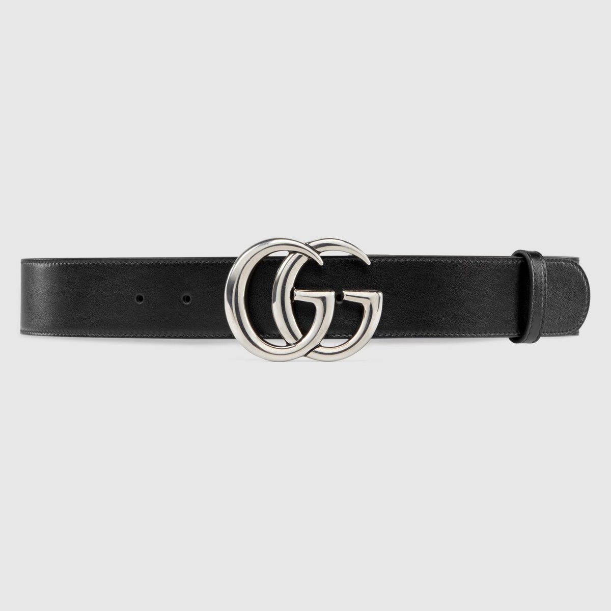 GUCCI Leather belt with double G buckle
