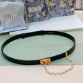 Dior Pearl Belt 20mm Cowhide 206419