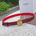 Celine 2026 Double-sided Belt 2.5cm Cowhide Gold Buckle