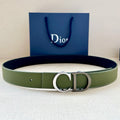 Dior 35mm Montaigne Reversible Belt Grained Calfskin 208469